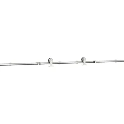 vidaXL Materiales De Construcción-Kit de herrajes para puerta corredera 183 cm acero plateado