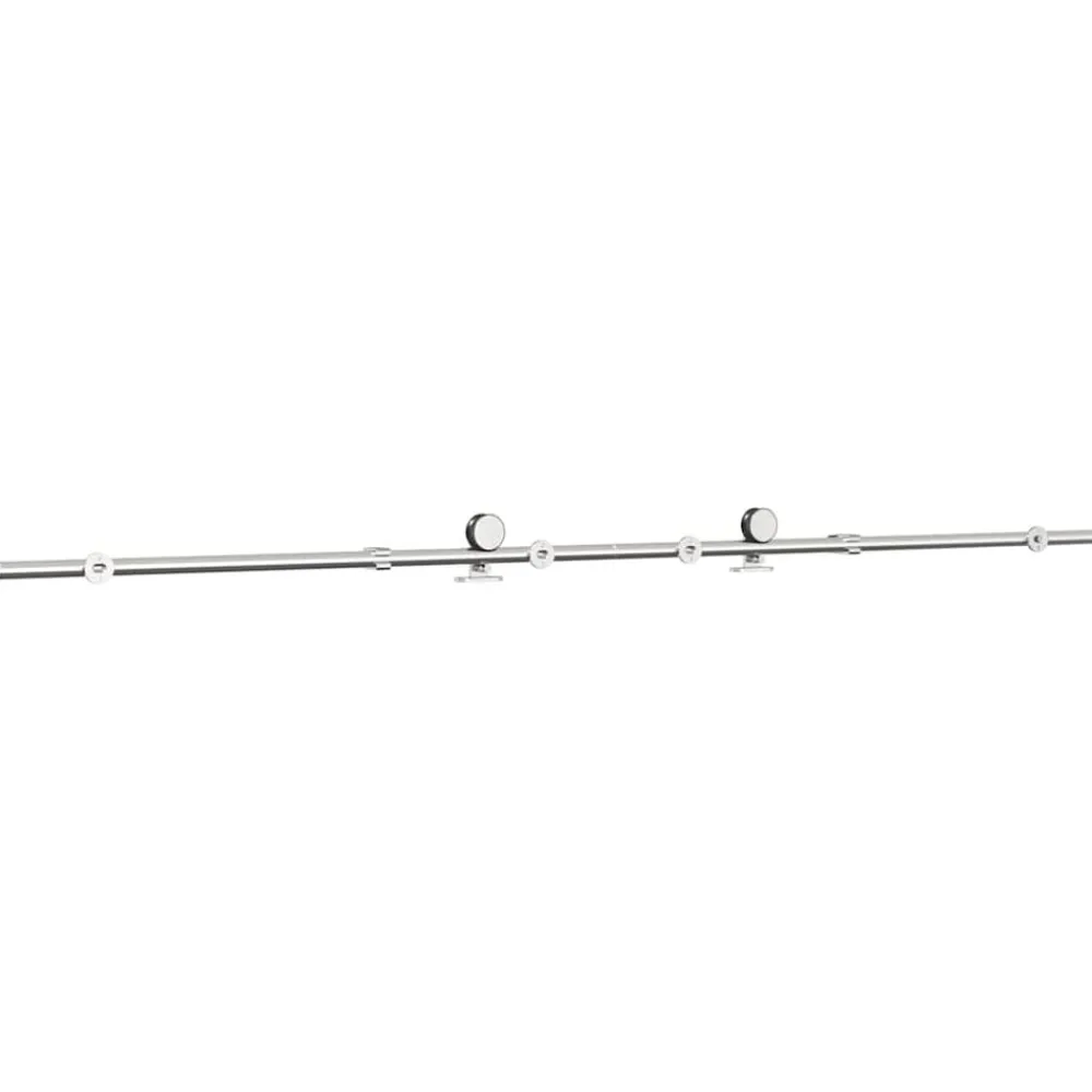 vidaXL Materiales De Construcción-Kit de herrajes para puerta corredera 183 cm acero plateado