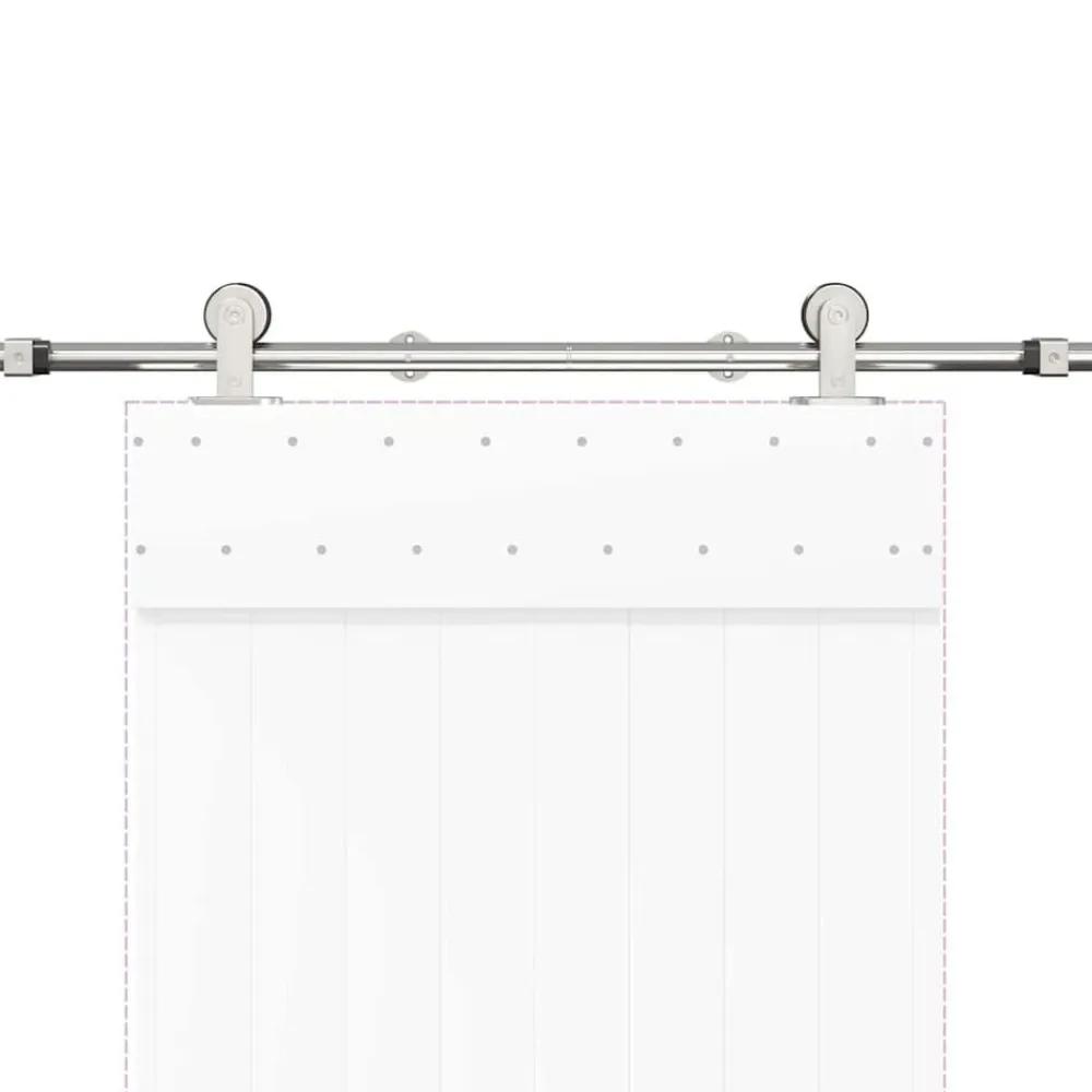 vidaXL Materiales De Construcción-Kit de herrajes para puerta corredera 183 cm acero plateado