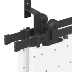 vidaXL Materiales De Construcción-Kit de herrajes para puertas correderas acero negro 152,5 cm