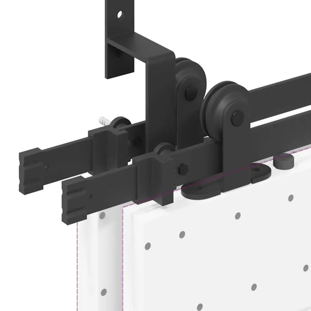 vidaXL Materiales De Construcción-Kit de herrajes para puertas correderas acero negro 152,5 cm