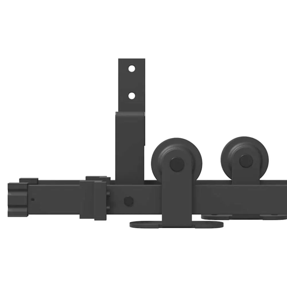 vidaXL Materiales De Construcción-Kit de herrajes para puertas correderas acero negro 152,5 cm