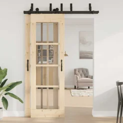 vidaXL Materiales De Construcción-Kit de herrajes para puertas correderas acero negro 152,5 cm