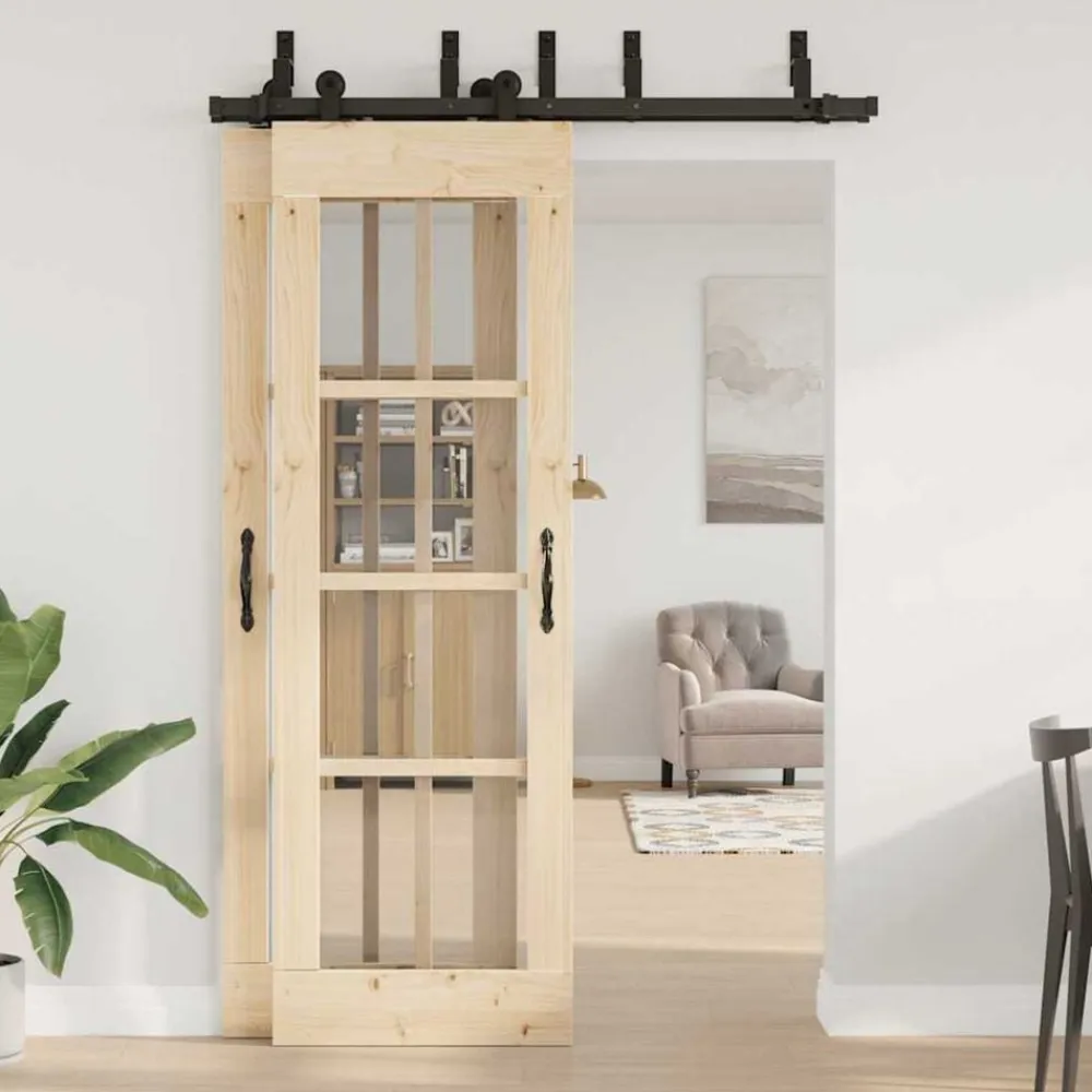 vidaXL Materiales De Construcción-Kit de herrajes para puertas correderas acero negro 152,5 cm