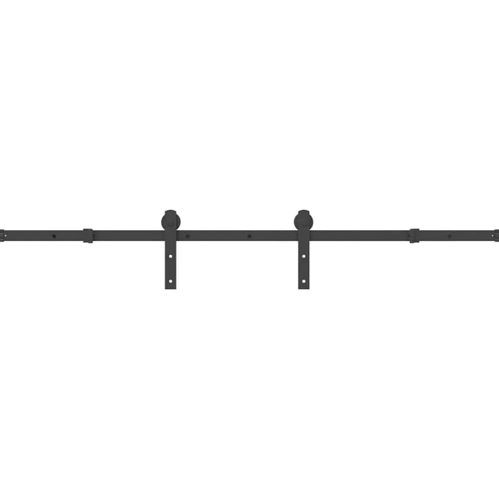 vidaXL Materiales De Construcción-Kit de herrajes para puertas correderas acero negro 183 cm