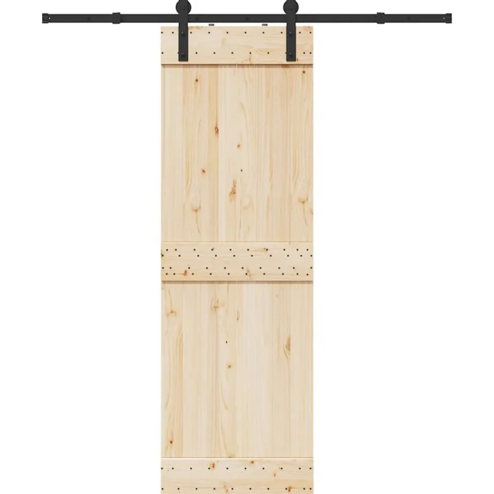 vidaXL Materiales De Construcción-Kit de herrajes para puertas correderas acero negro 183 cm