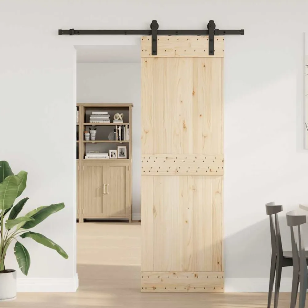 vidaXL Materiales De Construcción-Kit de herrajes para puertas correderas acero negro 183 cm