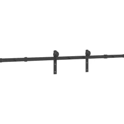 vidaXL Materiales De Construcción-Kit de herrajes para puertas correderas acero negro 183 cm
