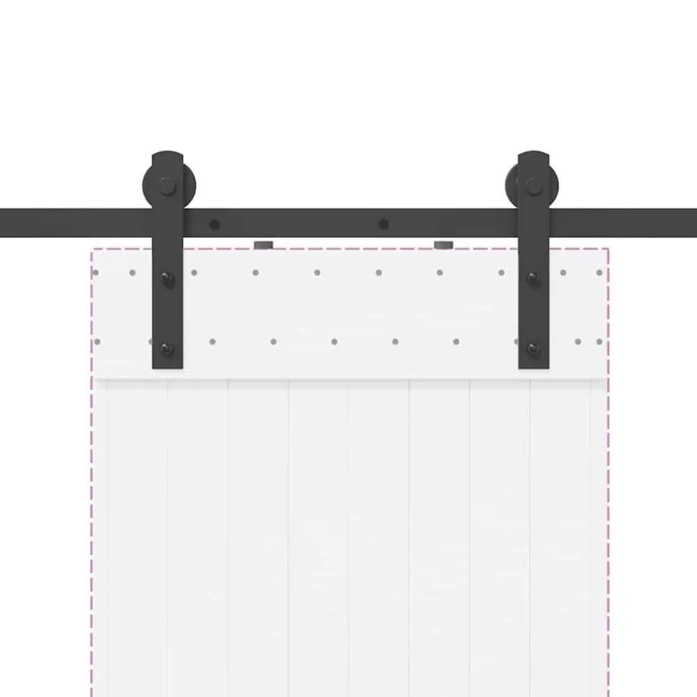 vidaXL Materiales De Construcción-Kit de herrajes para puertas correderas acero negro 183 cm