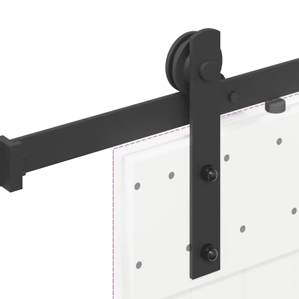 vidaXL Materiales De Construcción-Kit de herrajes para puertas correderas acero negro 183 cm