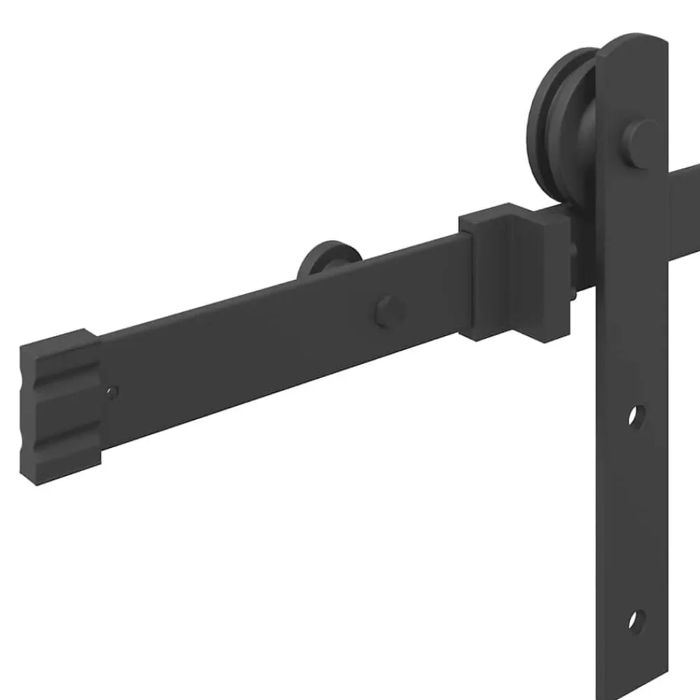 vidaXL Materiales De Construcción-Kit de herrajes para puertas correderas acero negro 183 cm