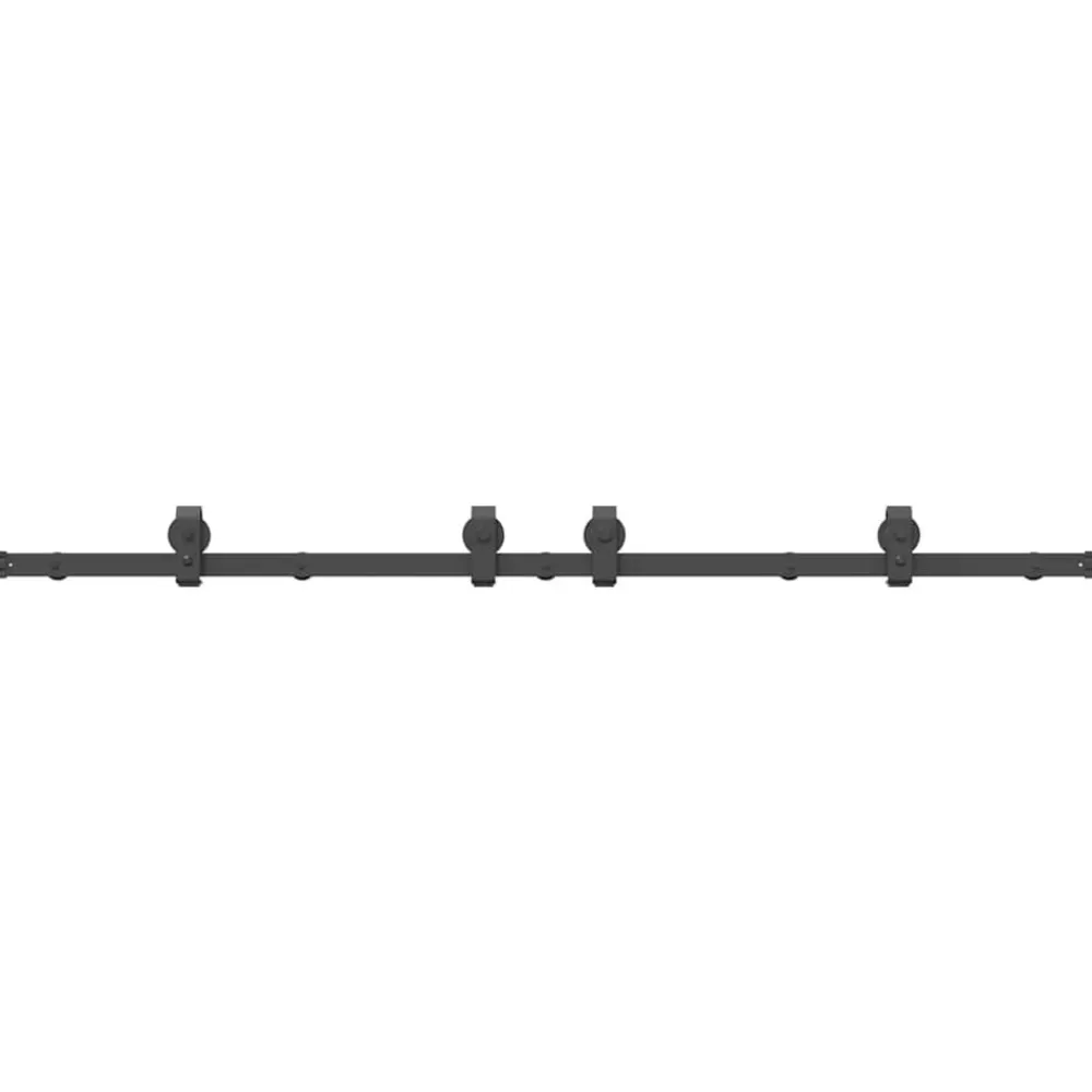 vidaXL Materiales De Construcción-Kit de herrajes para puertas correderas acero negro 183 cm