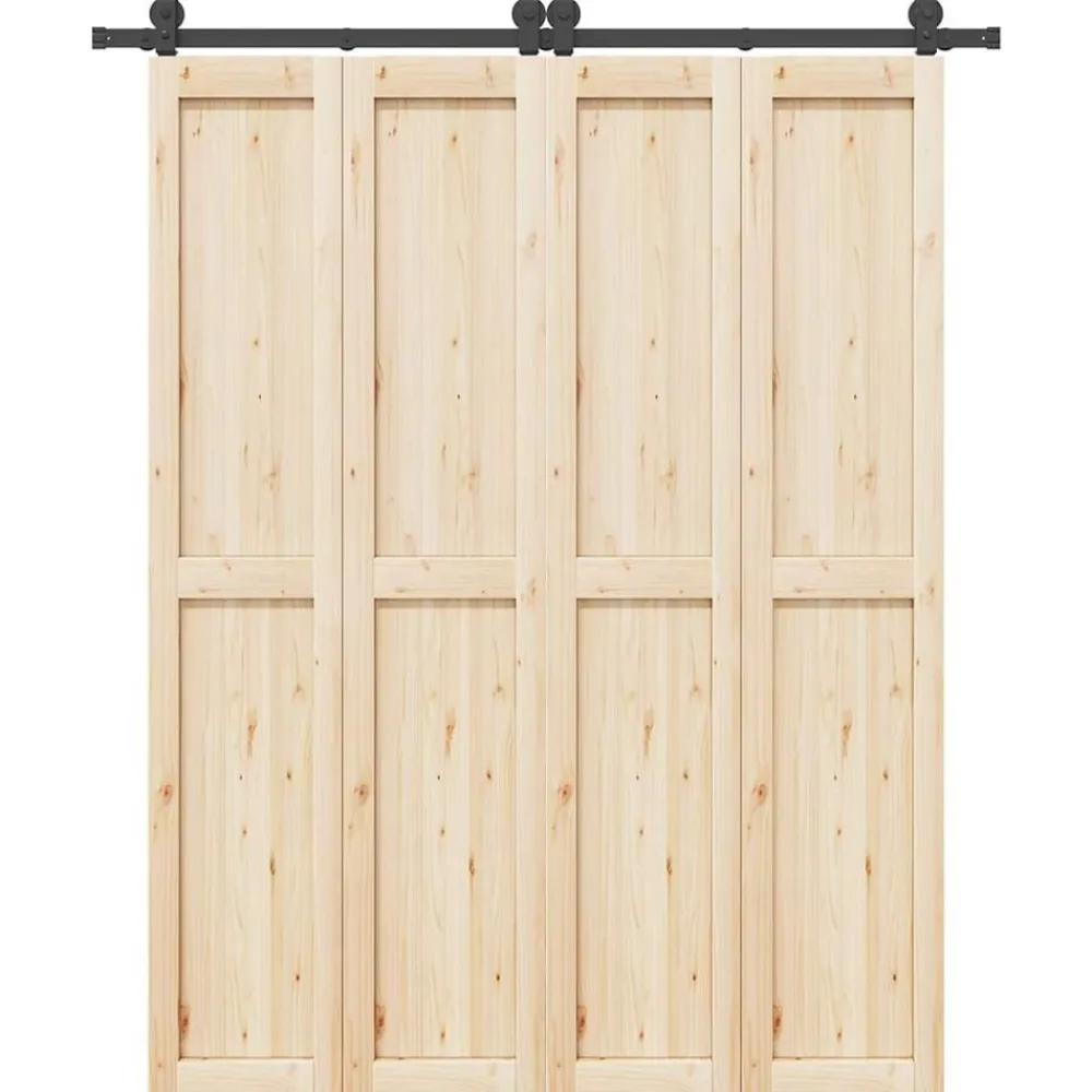 vidaXL Materiales De Construcción-Kit de herrajes para puertas correderas acero negro 183 cm