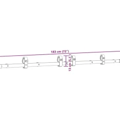 vidaXL Materiales De Construcción-Kit de herrajes para puertas correderas acero negro 183 cm