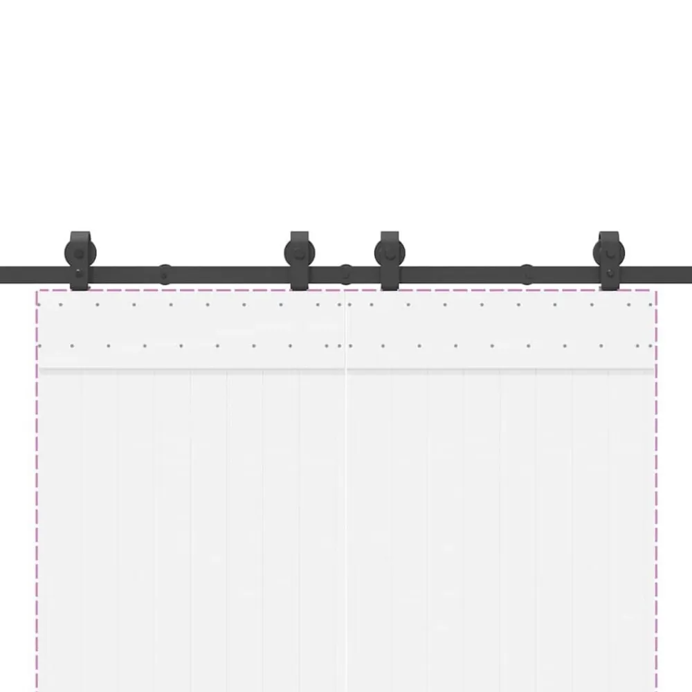 vidaXL Materiales De Construcción-Kit de herrajes para puertas correderas acero negro 183 cm