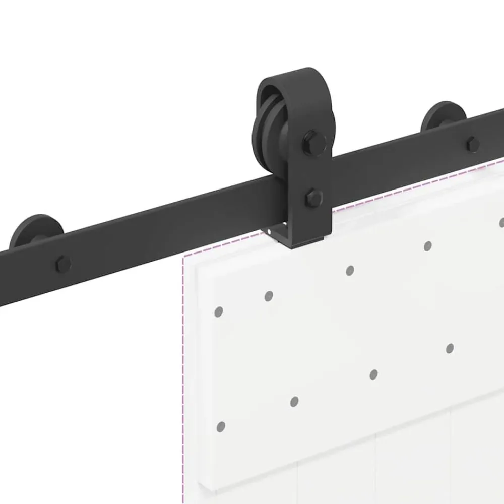 vidaXL Materiales De Construcción-Kit de herrajes para puertas correderas acero negro 183 cm