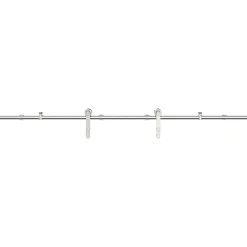 vidaXL Kit de herrajes para puerta corredera 183 cm acero plateado Discount
