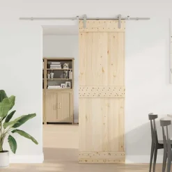 vidaXL Kit de herrajes para puerta corredera 183 cm acero plateado Discount