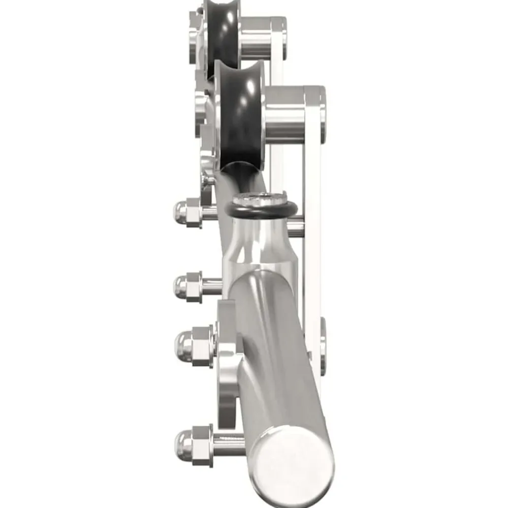 vidaXL Kit de herrajes para puerta corredera 183 cm acero plateado Discount