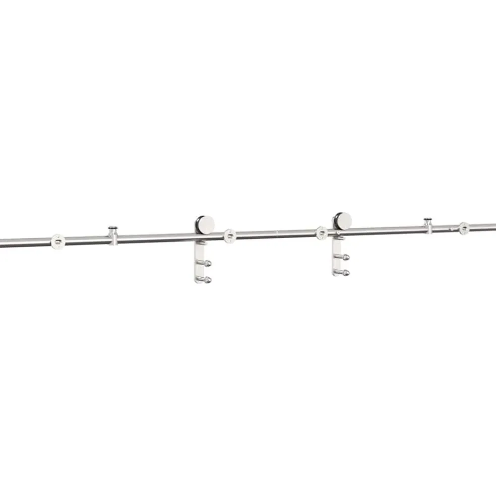 vidaXL Kit de herrajes para puerta corredera 183 cm acero plateado Discount