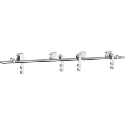 vidaXL Materiales De Construcción-Kit de herrajes para puerta corredera 183 cm acero plateado