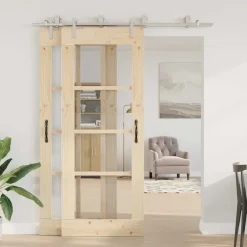vidaXL Materiales De Construcción-Kit de herrajes para puerta corredera 183 cm acero plateado