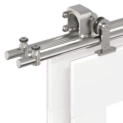 vidaXL Kit de herrajes para puerta corredera 183 cm acero plateado Hot