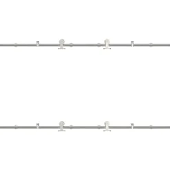 vidaXL Kit de herrajes para puerta corredera 183 cm acero plateado Hot