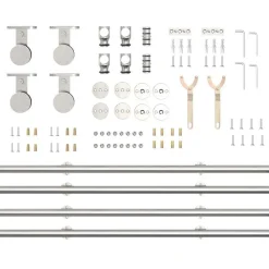 vidaXL Kit de herrajes para puerta corredera 183 cm acero plateado Hot