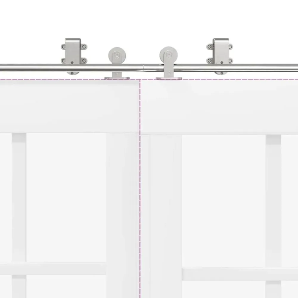 vidaXL Materiales De Construcción-Kit de herrajes para puerta corredera 200 cm acero plateado