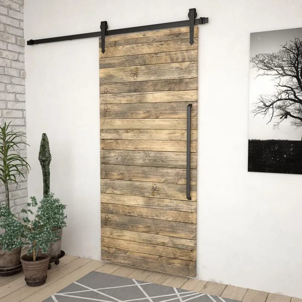 vidaXL Materiales De Construcción-Kit de herrajes para puertas correderas acero 183 cm