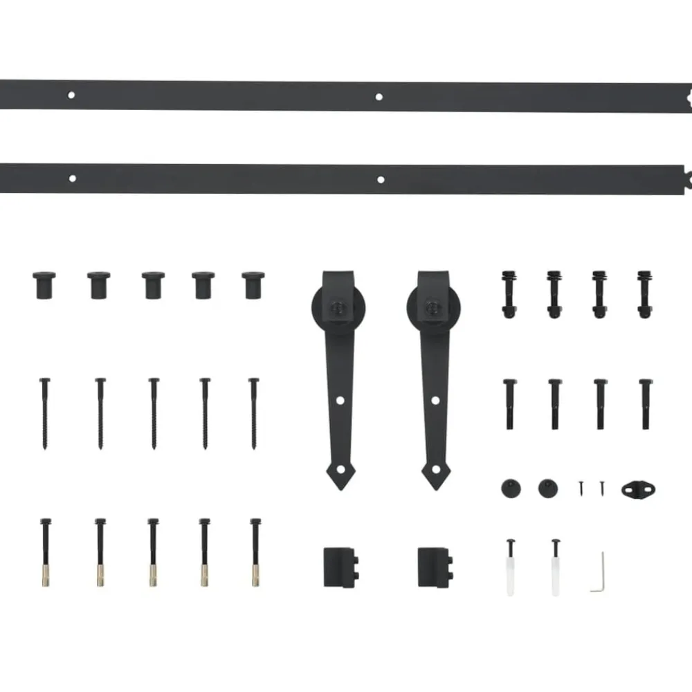 vidaXL Materiales De Construcción-Kit de herrajes para puertas correderas acero 183 cm