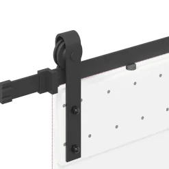 vidaXL Kit de herrajes para puertas correderas acero negro 183 cm Discount