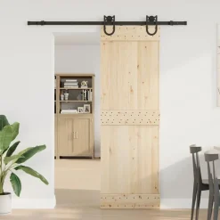 vidaXL Kit de herrajes para puertas correderas acero negro 183 cm Hot