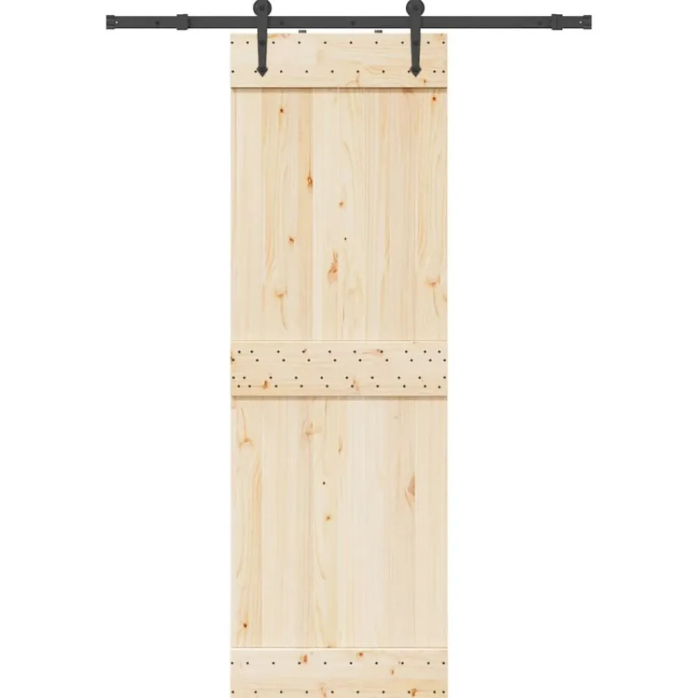 vidaXL Materiales De Construcción-Kit de herrajes para puertas correderas acero negro 152,5 cm