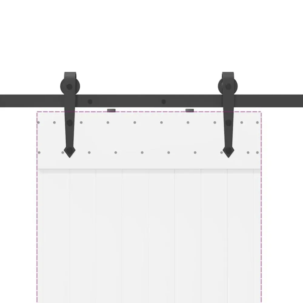 vidaXL Materiales De Construcción-Kit de herrajes para puertas correderas acero negro 152,5 cm