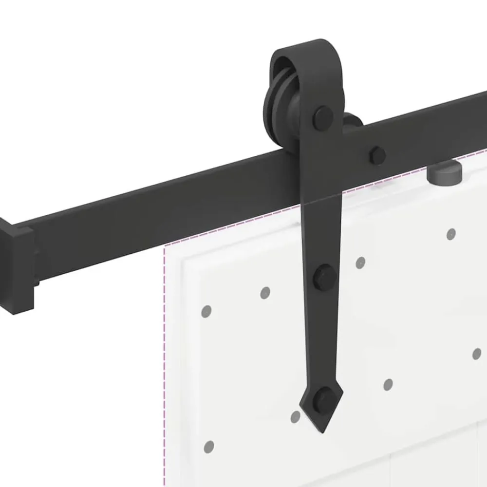 vidaXL Materiales De Construcción-Kit de herrajes para puertas correderas acero negro 152,5 cm
