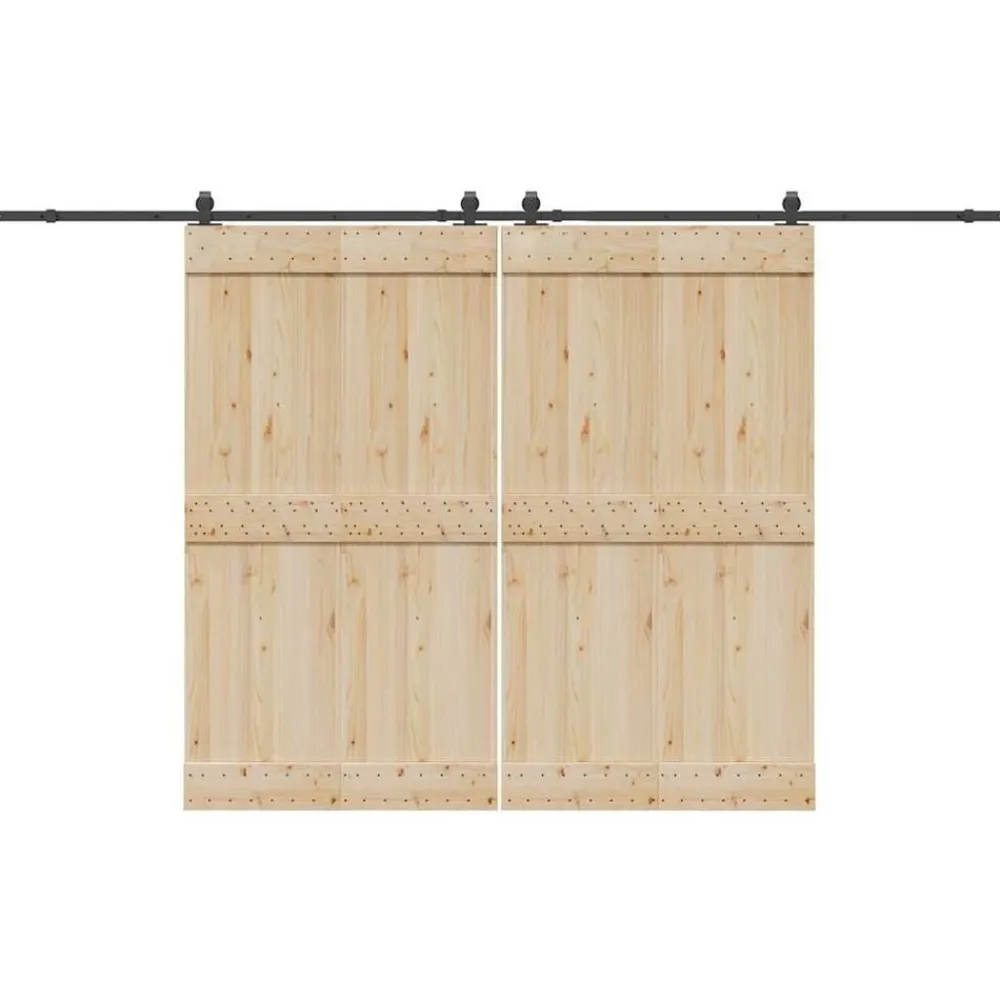vidaXL Kit de herrajes para puertas correderas acero negro 366 cm Discount