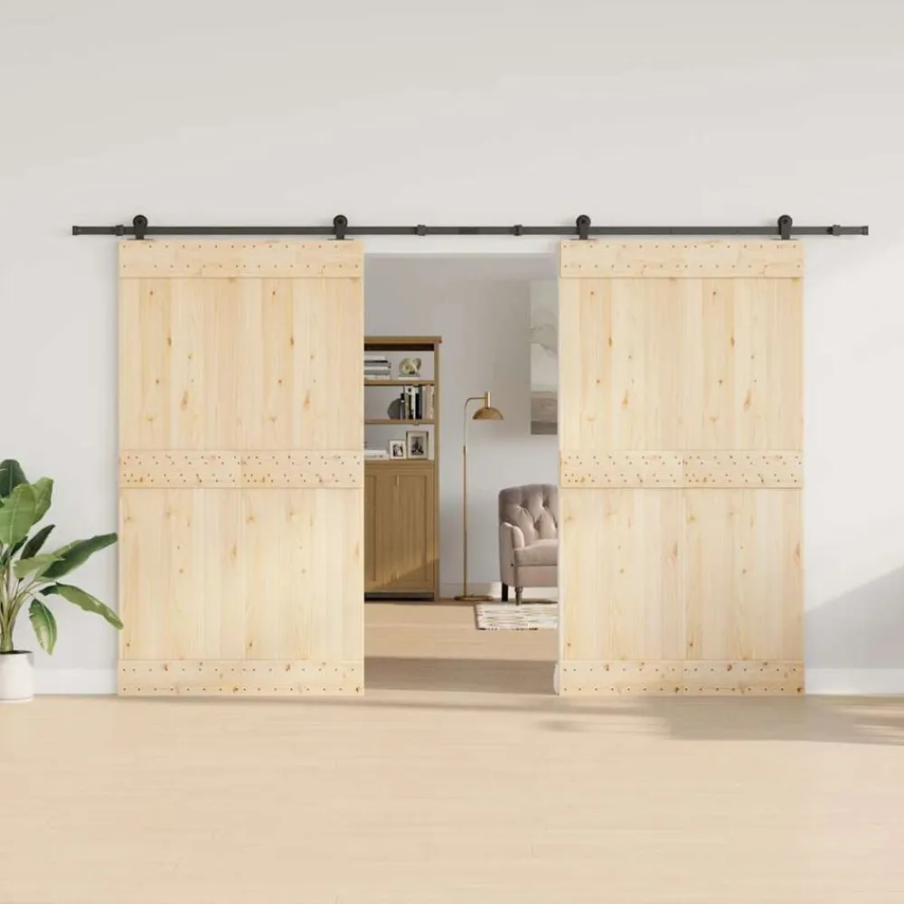 vidaXL Kit de herrajes para puertas correderas acero negro 366 cm Discount