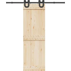 vidaXL Materiales De Construcción-Kit de herrajes para puertas correderas acero negro 183 cm