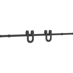 vidaXL Materiales De Construcción-Kit de herrajes para puertas correderas acero negro 183 cm