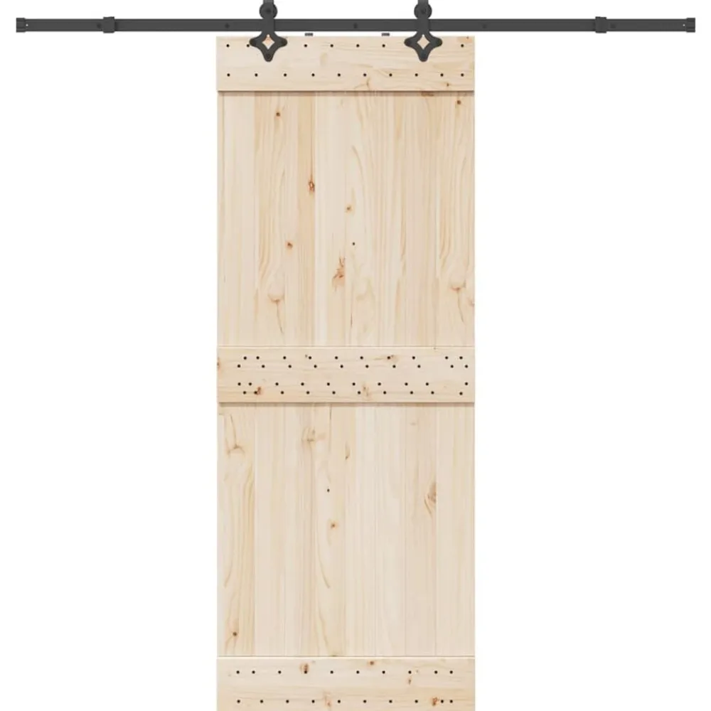 vidaXL Kit de herrajes para puertas correderas acero negro 213,5 cm New