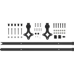 vidaXL Kit de herrajes para puertas correderas acero negro 213,5 cm New