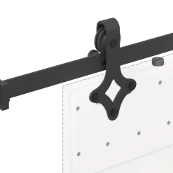 vidaXL Kit de herrajes para puertas correderas acero negro 213,5 cm New