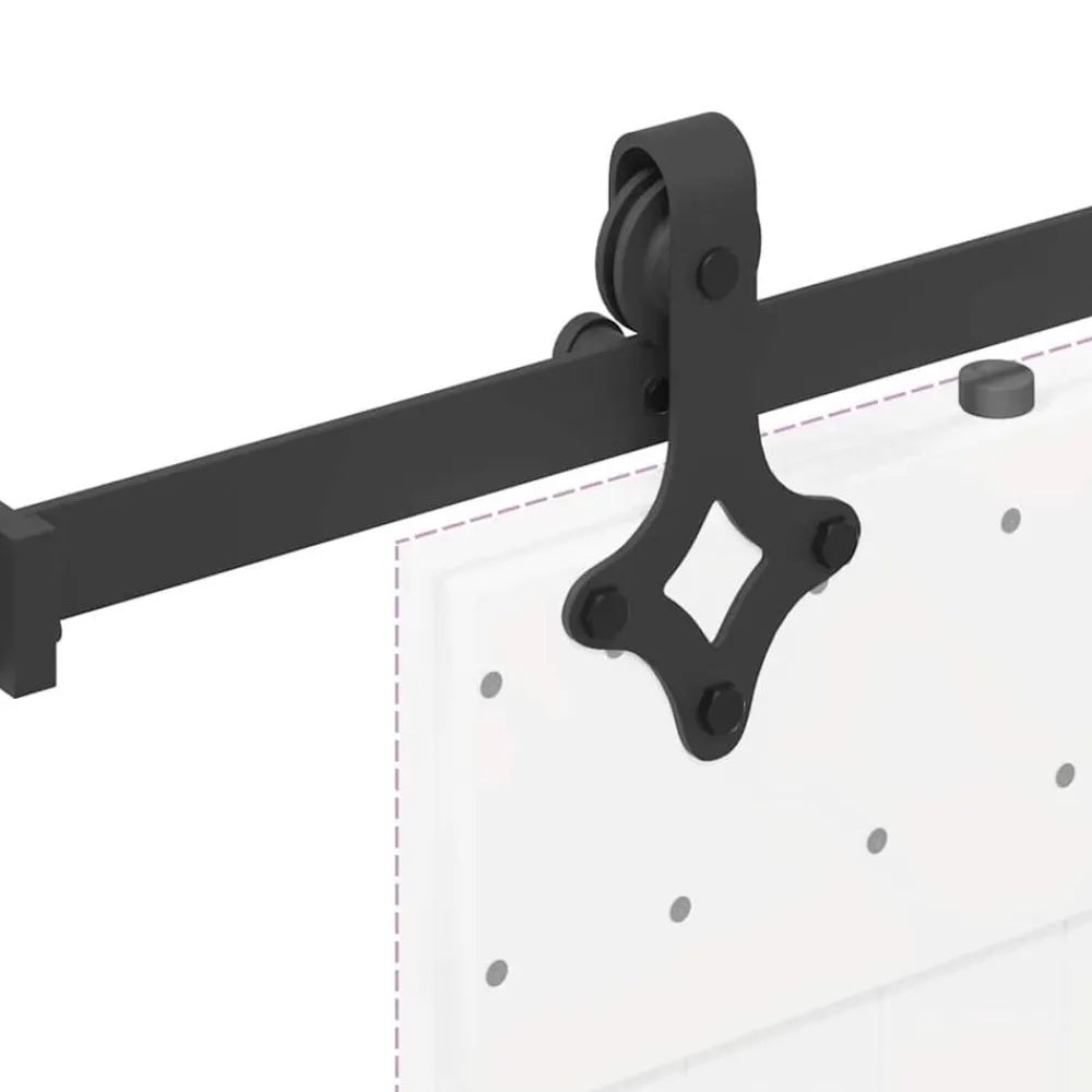 vidaXL Kit de herrajes para puertas correderas acero negro 213,5 cm New