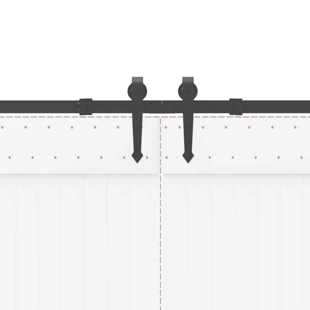 vidaXL Materiales De Construcción-Kit de herrajes para puertas correderas acero negro 305 cm