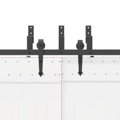 vidaXL Kit de herrajes para puertas correderas acero negro 213,5 cm Online