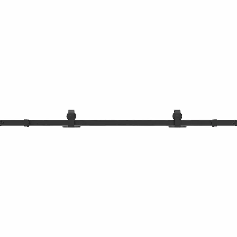 vidaXL Kit de herrajes para puertas correderas acero negro 183 cm Sale