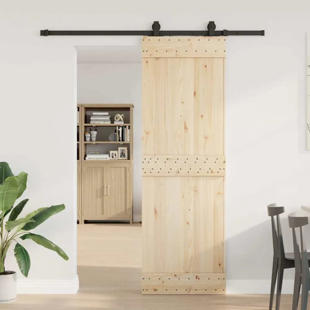 vidaXL Kit de herrajes para puertas correderas acero negro 183 cm Sale