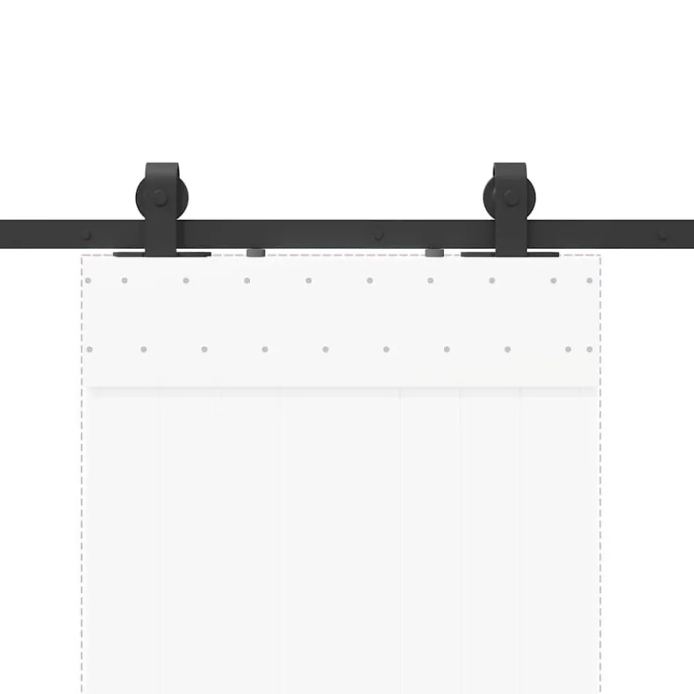 vidaXL Kit de herrajes para puertas correderas acero negro 183 cm Sale